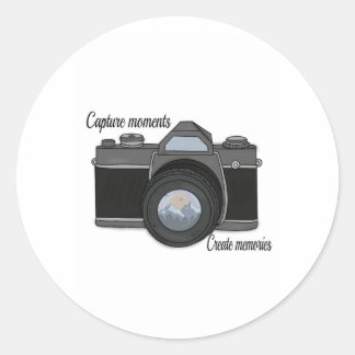 Capture moments....create memories  classic round sticker