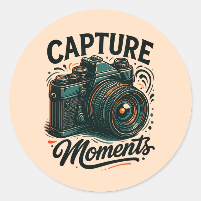 Capture Moments Retro Camera Art Sticker (Devant)