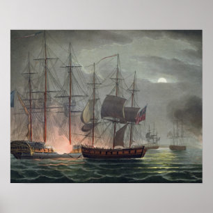 Capture of La Desiree, July 7th 1800, from 'The Na Poster