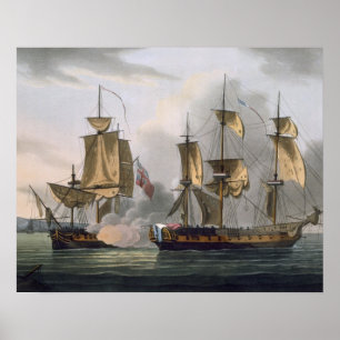 Capture of La Reunion, October 21st 1793, from 'Th Poster