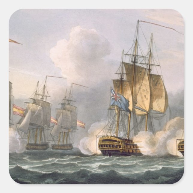 Capture of the Dorothea, July 15th 1798, engraved Square Sticker (Front)