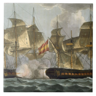 Capture of the Mahonesa, October 13th 1796, engrav Tile
