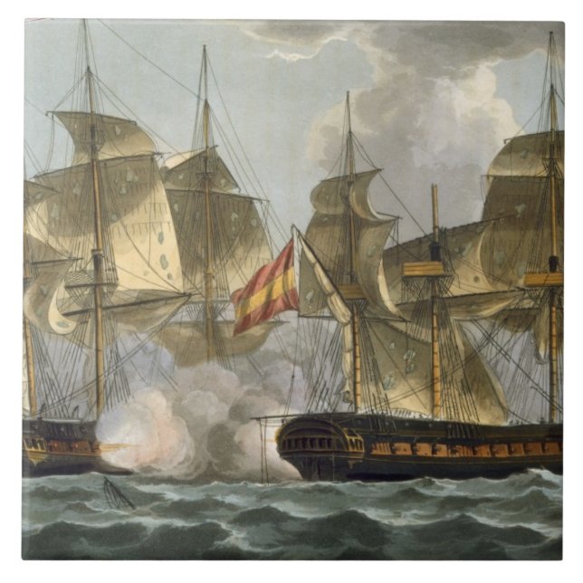 Capture of the Mahonesa, October 13th 1796, engrav Tile (Front)