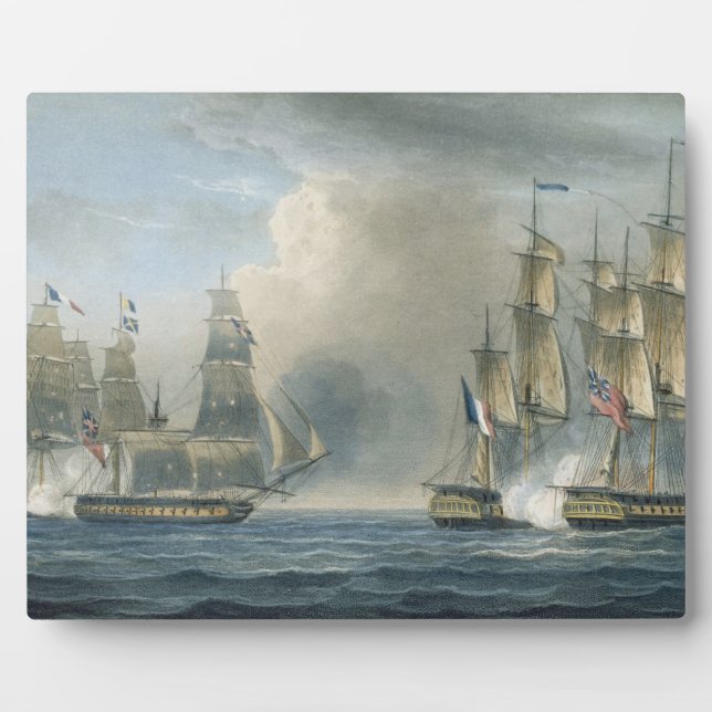 Capture of the Pomone by HMS Arethusa off Cuba in Plaque (Front)