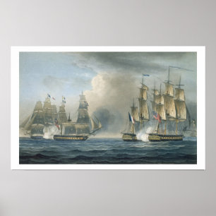 Capture of the Pomone by HMS Arethusa off Cuba in Poster