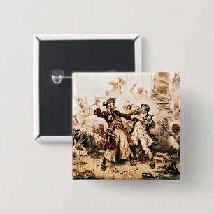 Capture, Pirate Blackbeard, Queen Anne's Revenge 2 Inch Square Button