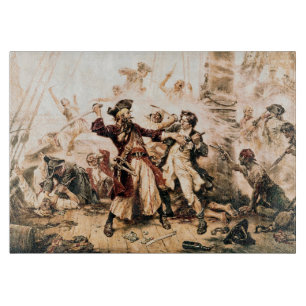 Capture, Pirate Blackbeard, Queen Anne's Revenge Cutting Board