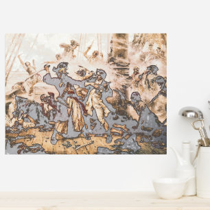 Capture, Pirate Blackbeard, Queen Anne's Revenge Foil Prints