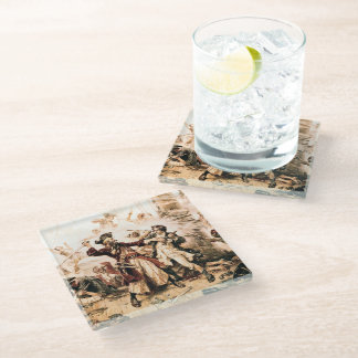 Capture, Pirate Blackbeard, Queen Anne's Revenge Glass Coaster