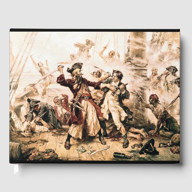 Capture, Pirate Blackbeard, Queen Anne's Revenge Guest Book (Front)