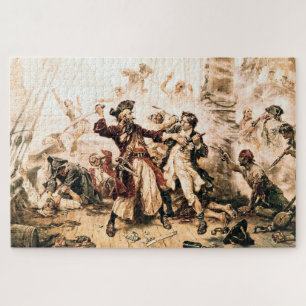 Capture, Pirate Blackbeard, Queen Anne's Revenge Jigsaw Puzzle