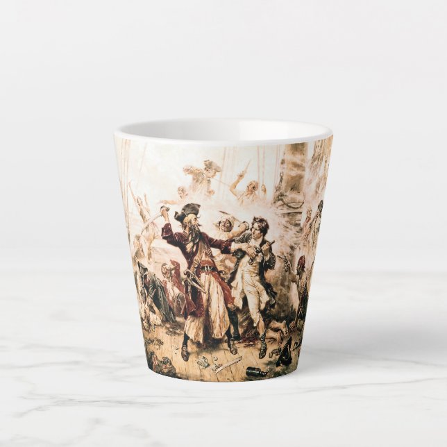 Capture, Pirate Blackbeard, Queen Anne's Revenge Latte Mug (Front)