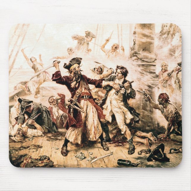 Capture, Pirate Blackbeard, Queen Anne's Revenge Mouse Pad (Front)