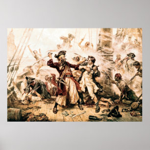 Capture, Pirate Blackbeard, Queen Anne's Revenge Poster