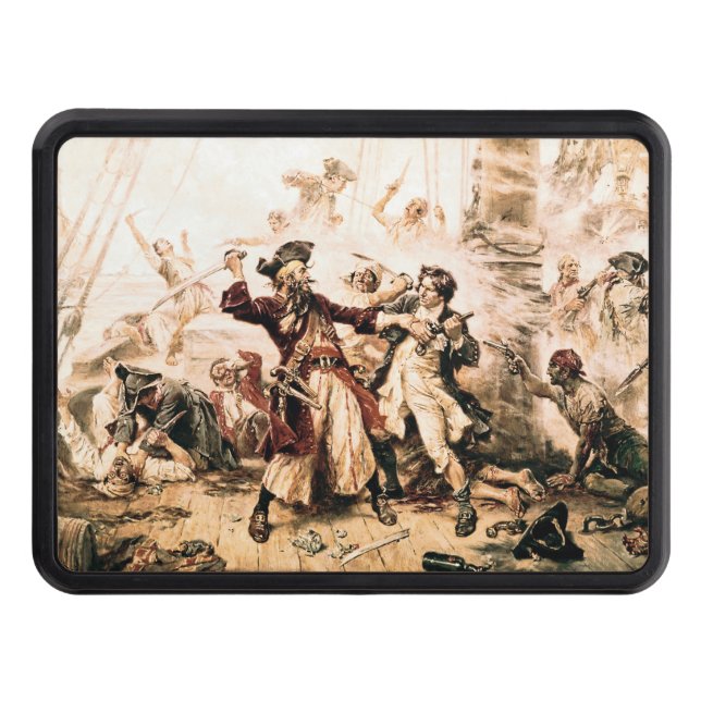 Capture, Pirate Blackbeard, Queen Anne's Revenge Trailer Hitch Cover (Front)