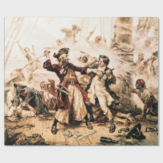 Capture, Pirate Blackbeard, Queen Anne's Revenge Wrapping Paper