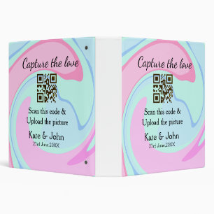 Capture the love add QR scan marble pink blue mix Binder