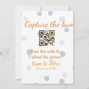 Capture the love add QR scan upload picture blue o Invitation