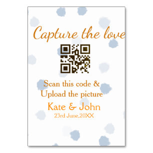Capture the love add QR scan upload picture blue o Table Number