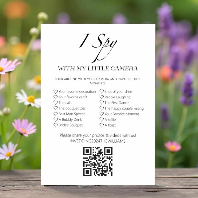 Capture The Love I Spy Wedding With QR Game Card (Creator Uploaded)