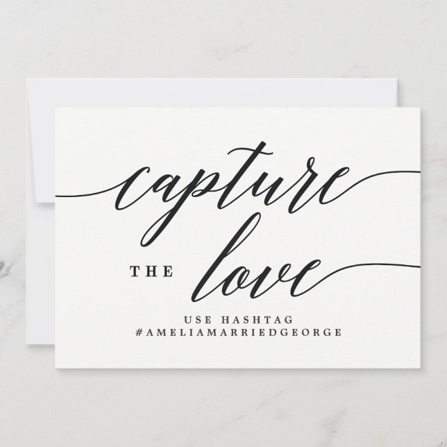 Capture The Love Instagram Sign - Modern Script Invitation (Front)