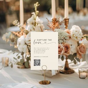 Capture the love! Photo, Heart-QR-Code, Wedding Enclosure Card