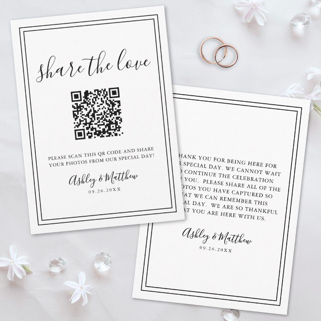 Capture The Love Photo Share QR Code Wedding Enclosure Card (Capture The Love Photo Share QR Code Wedding Enclosure Card)