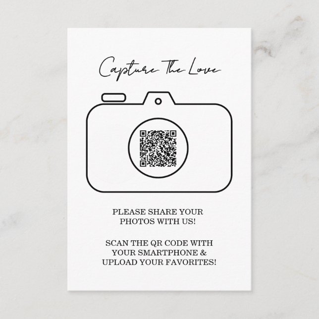 Capture The Love Photo Sharing QR Code Enclosure Card (Front)