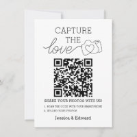 Capture The Love Qr Code Black Chic Modern Wedding