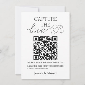 Capture The Love Qr Code Black Chic Modern Wedding
