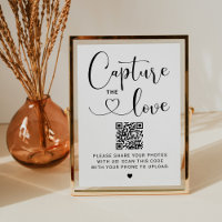 Capture the Love QR Code Heart Script Wedding Sign
