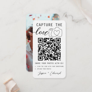 Capture The Love Qr Code Photo Modern Wedding Place Card
