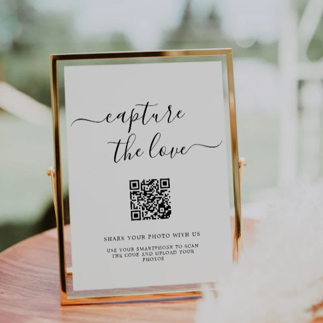 Capture The Love Qr Code Sign, Minimalist Invitation (Capture The Love Qr Code Sign, Minimalist Invitation)