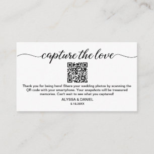 Capture the love QR code wedding photo share Enclosure Card