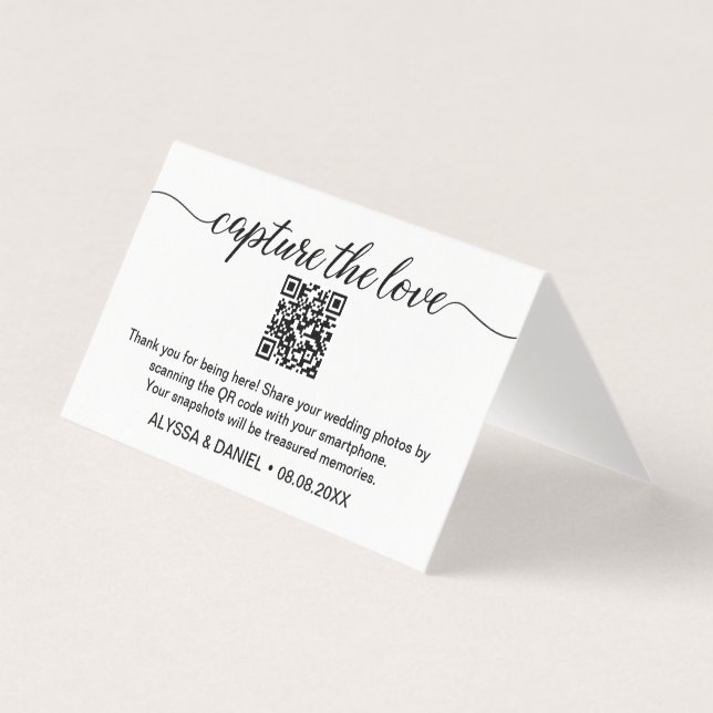 Capture the love QR code wedding photo sharing (Front)