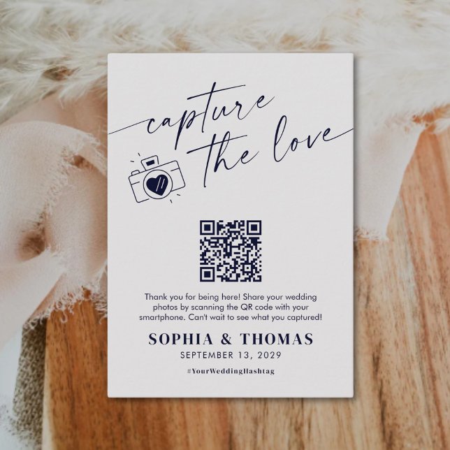 Capture The Love QR Code Wedding Photo Sharing Enclosure Card (Creator Uploaded)