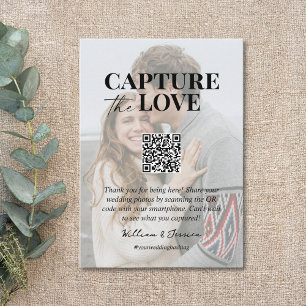 Capture the love QR code wedding photo sharing Enclosure Card