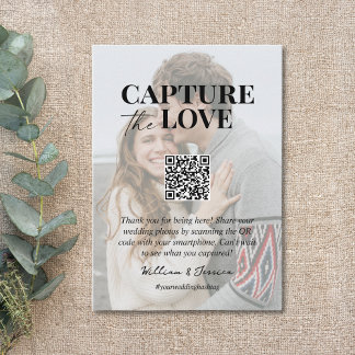 Capture the love QR code wedding photo sharing  Enclosure Card