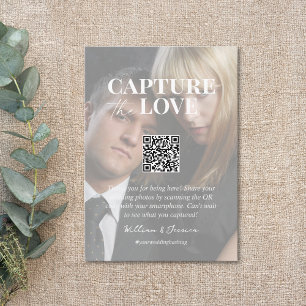 Capture the love QR code wedding photo sharing Enclosure Card