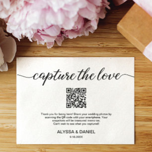 Capture the love QR code wedding photo sharing Invitation