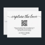 Capture the love QR code wedding photo sharing Invitation<br><div class="desc">Introducing our "Custom QR Code Wedding Photo Sharing Card" – a personalized and convenient way to encourage guests to share their photos from your special day. This card features a custom QR code that guests can scan to easily access your wedding photo sharing platform. Customize every detail to make this...</div>