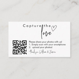 Capture the Love QR Code, Wedding Photo Signs Enclosure Card