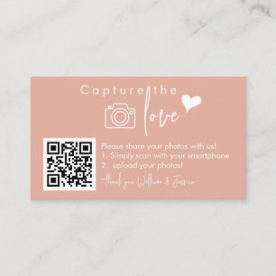 Capture the Love QR Code, Wedding Photo Signs Enclosure Card