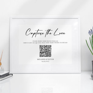 Capture the love QR Code Wedding Sign Poster