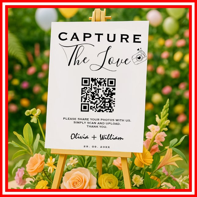 Capture The Love Share The Love Modern QR Code Poster (Creator Uploaded)