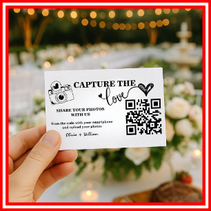 Capture The Love Share The Love QR Code Wedding Enclosure Card