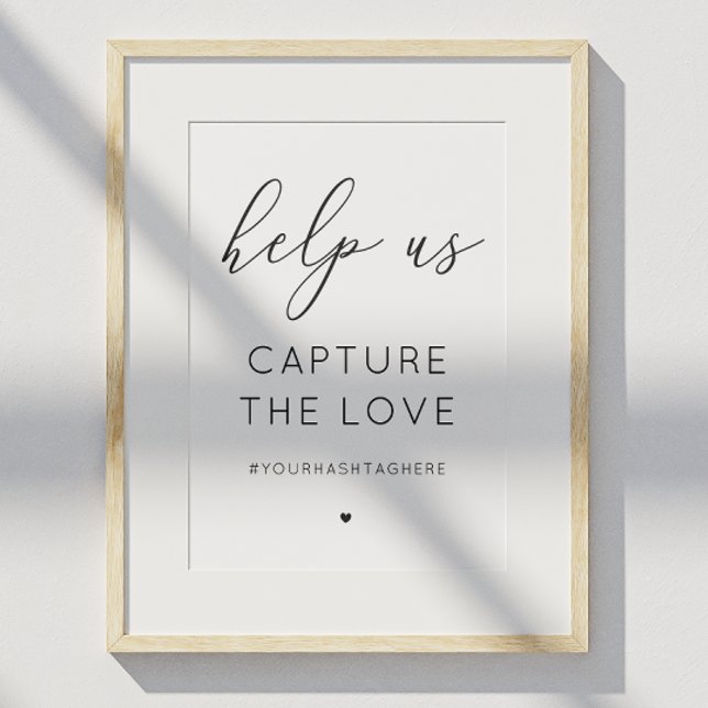 Capture the love sign. Black and white calligraphy Poster (Creator Uploaded)