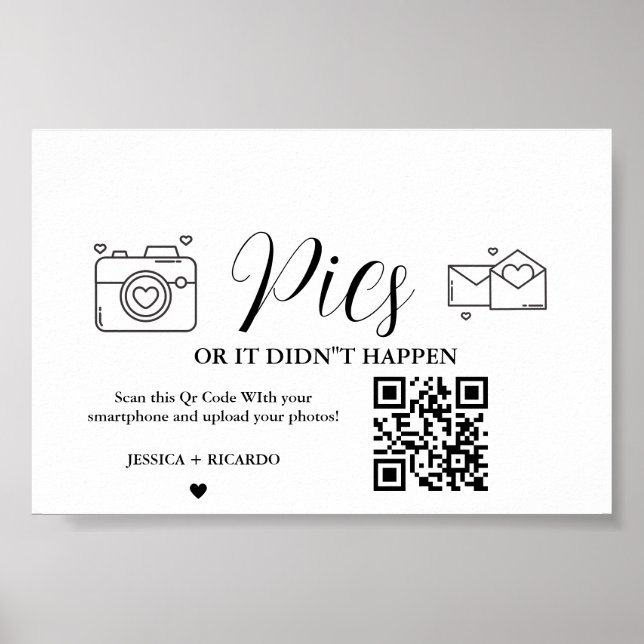 Capture the Love Wedding QR Code Card Photo Card Poster (Front)