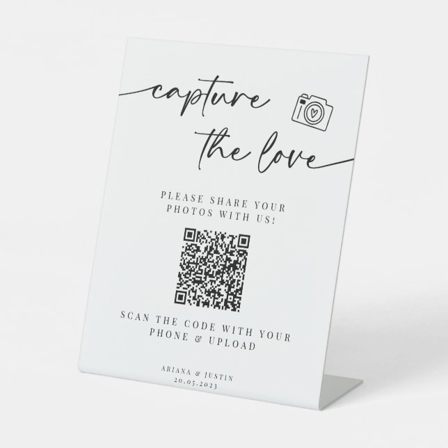 Capture The Love Wedding Sign With QR Code (Front)