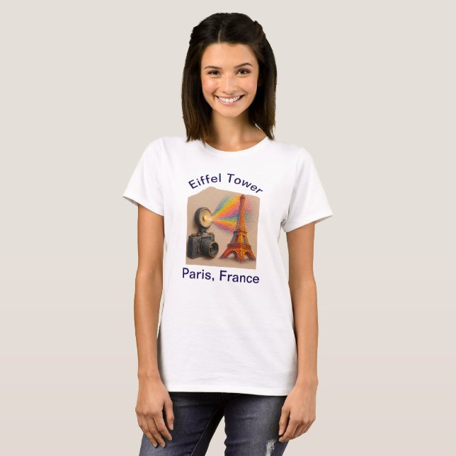 Capture the Magic of the World - Eiffel Tower T-Shirt (Front Full)